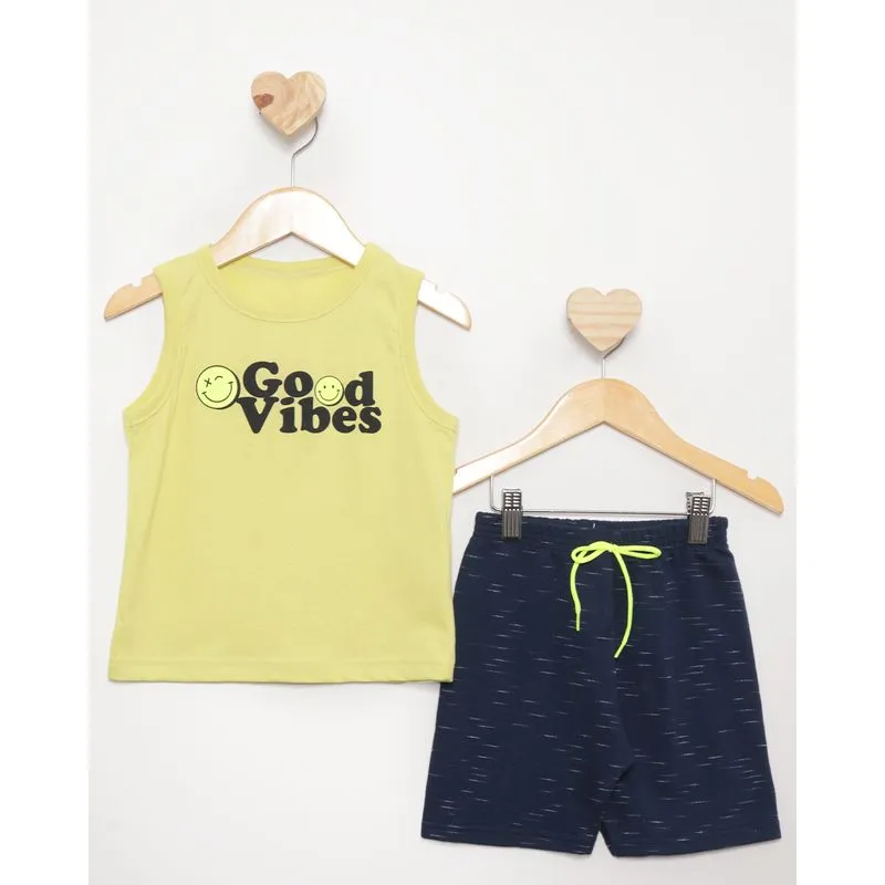 Conjunto Regata Bebê Estampa Frontal Verde 1