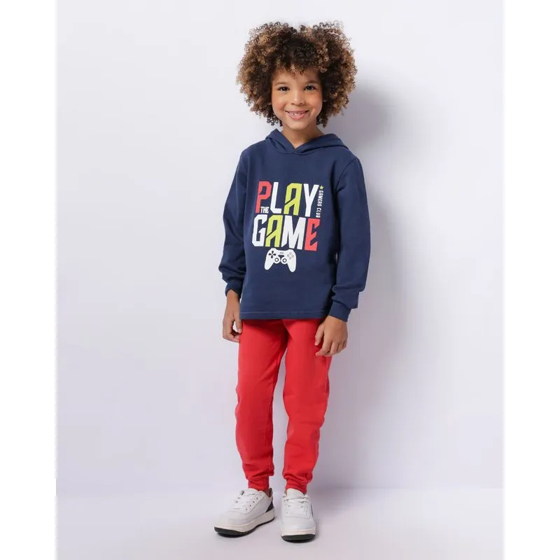 Conjunto Moletom Infantil Peluciado Play Game Marinho 8