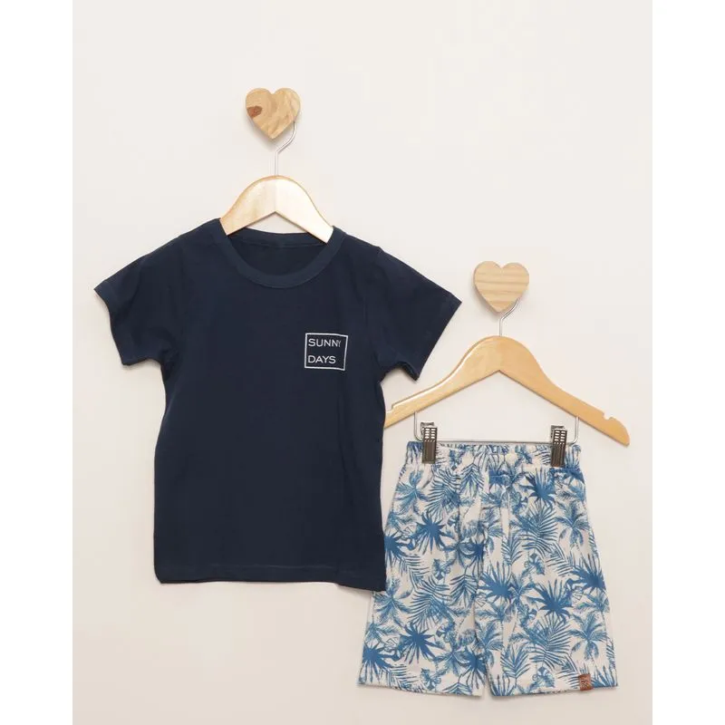 Conjunto Bebê Curto Estampa Sunny Days Azul 2