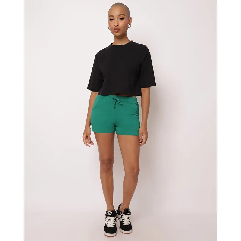 Short Feminino Cordão Decorativo Com Bolsos Verde GG