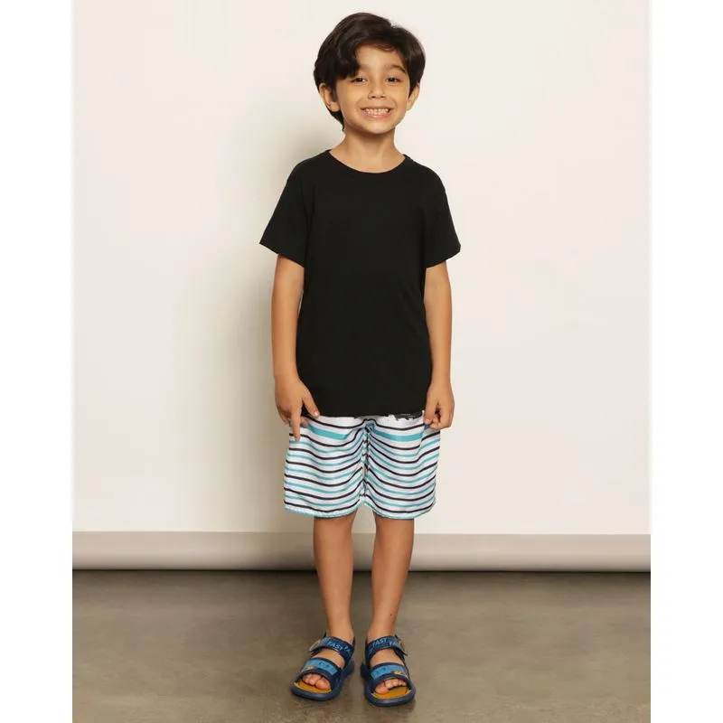 Bermuda Infantil Reta Estampada Marinho 4