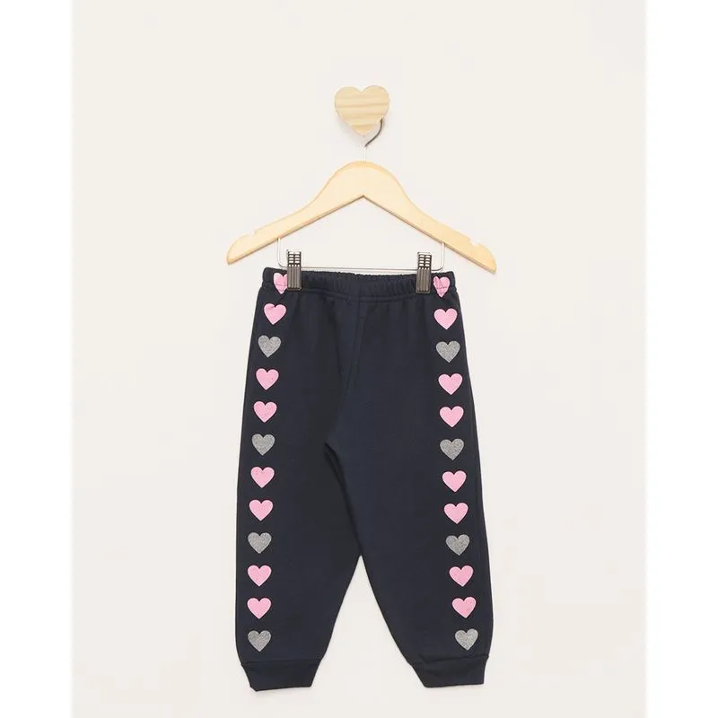 Calça Moletom Bebê Jogger Estampa Sortida Marinho 1