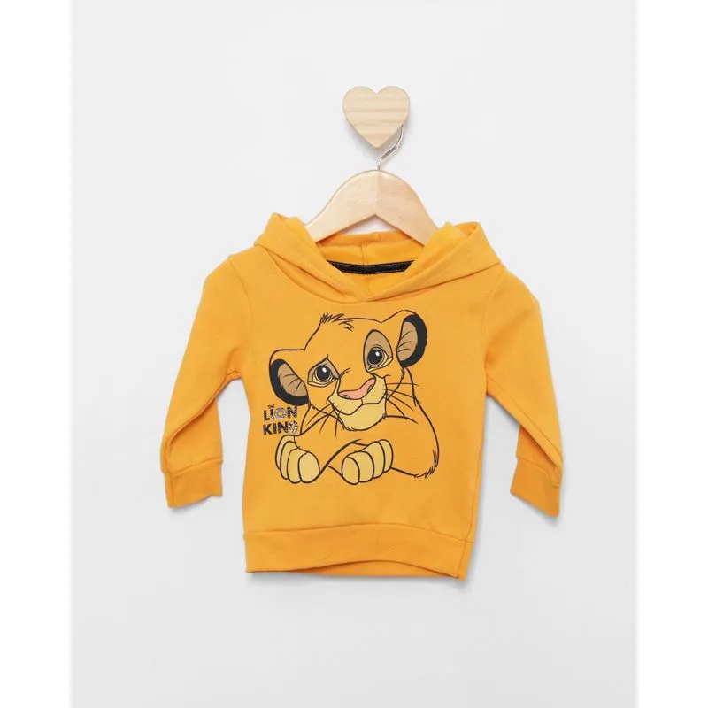Blusão Moletom Bebê Peluciado Disney Rei Leão Mostarda G
