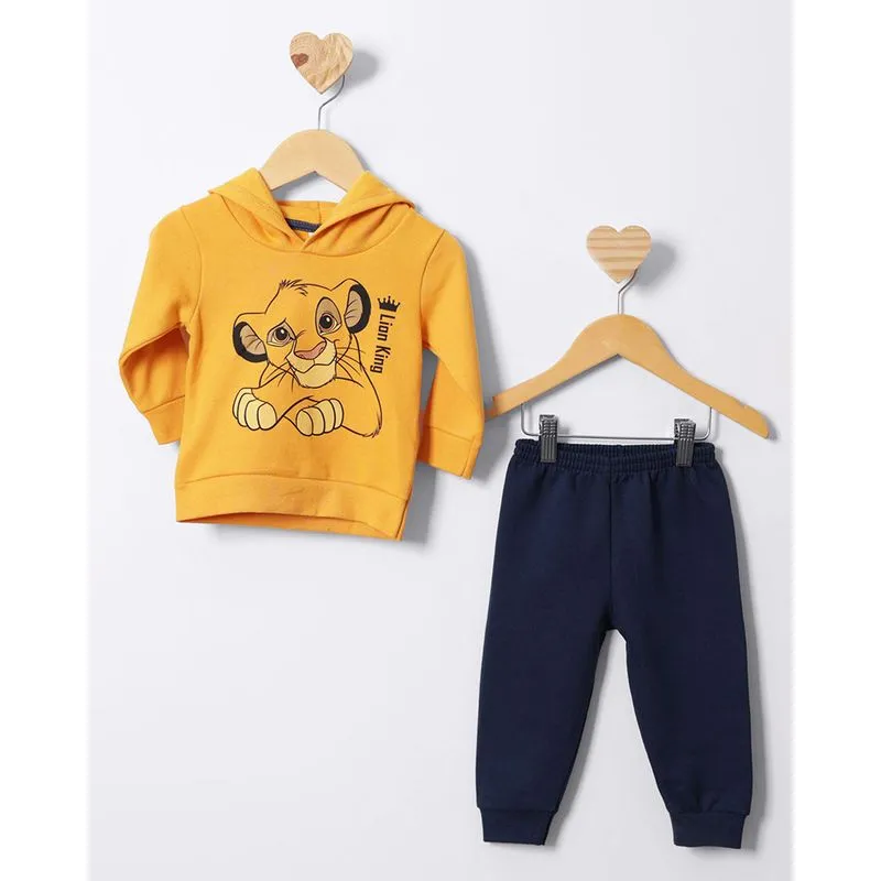 Conjunto Moletom Bebê Disney Simba O Rei Leão Peluciado Jogger Mostarda P