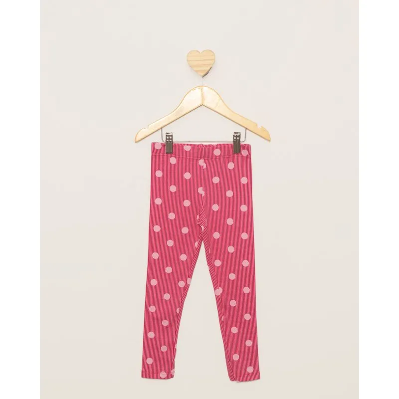 Calça Legging Bebê Listrada Estampada Rosa 3