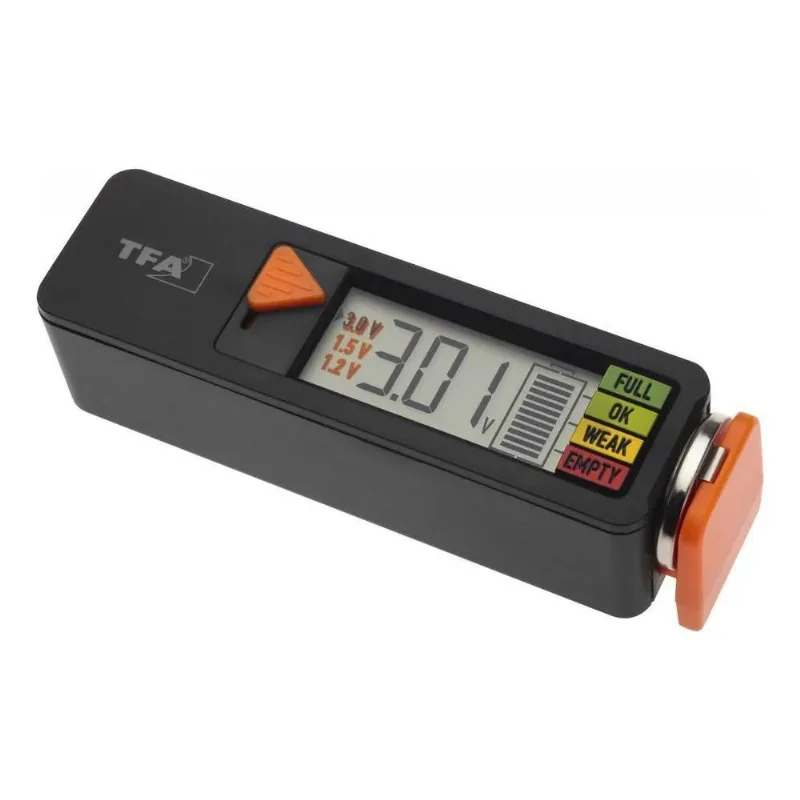 2x Testador Medidor De Pilhas E Baterias Digital Tfa 9v Aaa,