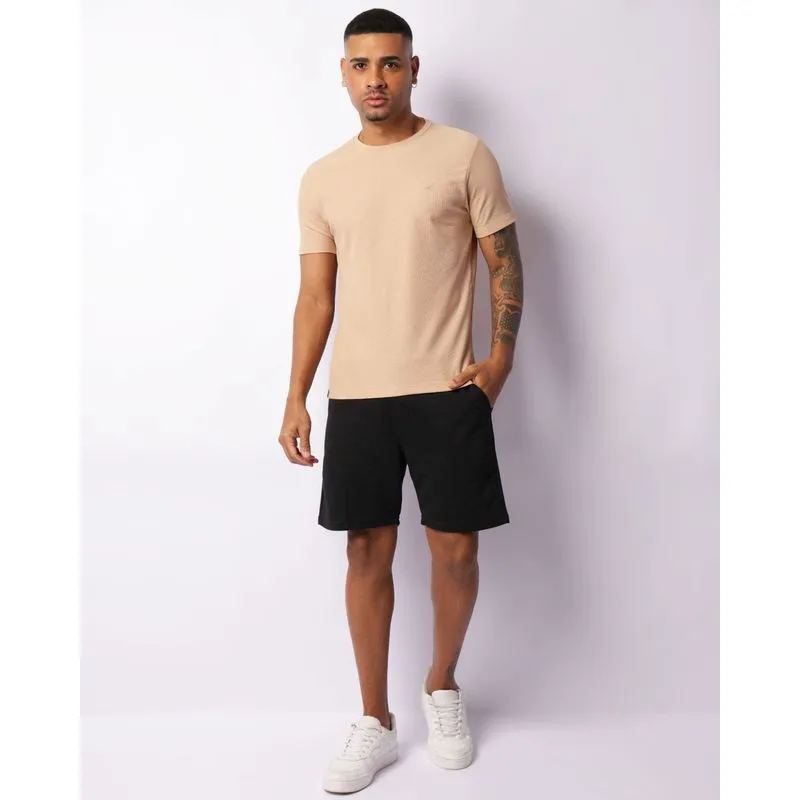 Bermuda Masculina Moletom Com Recortes Bolsos Com Cordão Preta M