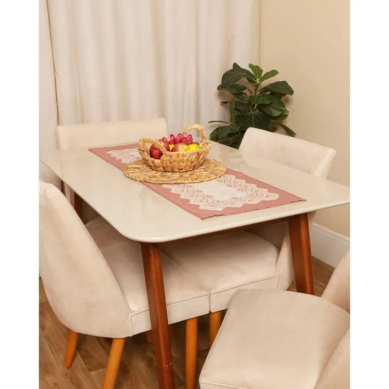 Trilho De Mesa 100cmx37cm Estampado Bege UN