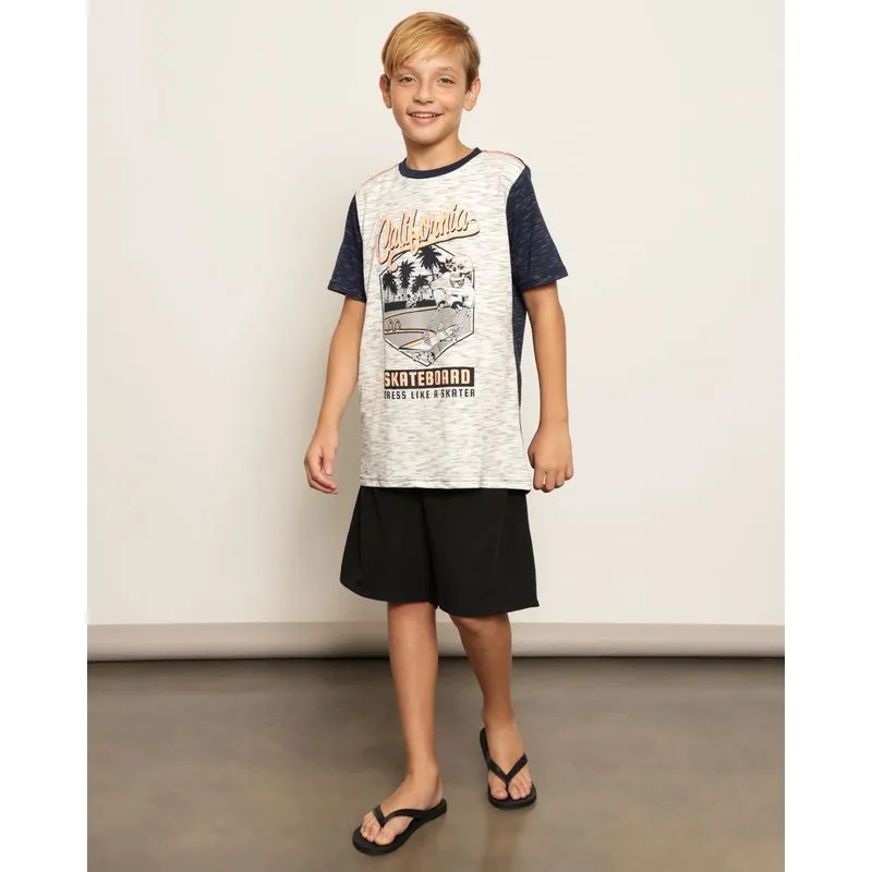 Short Juvenil Reto Surf Com Cordão Preto 14