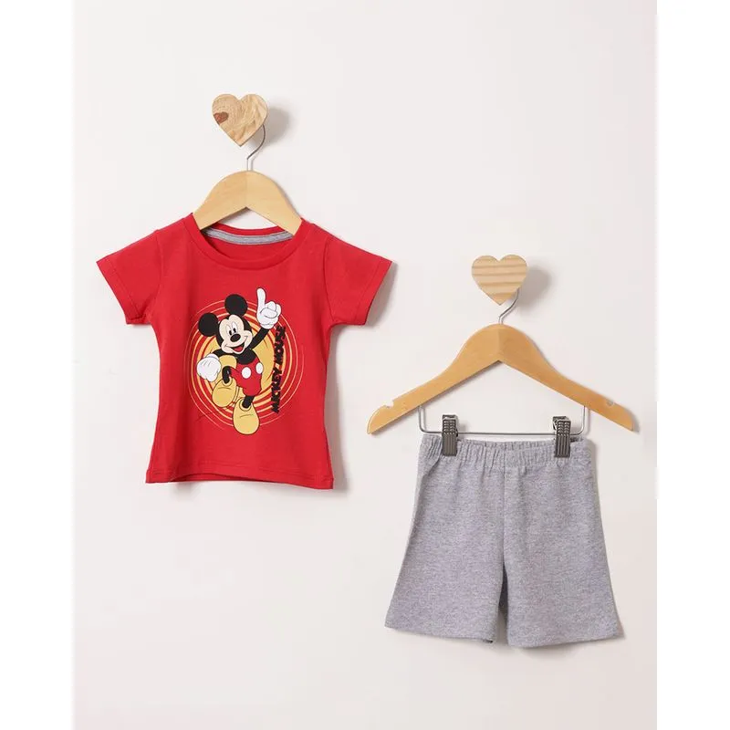Conjunto Bebê Curto Disney Estampa Mickey Vermelho G