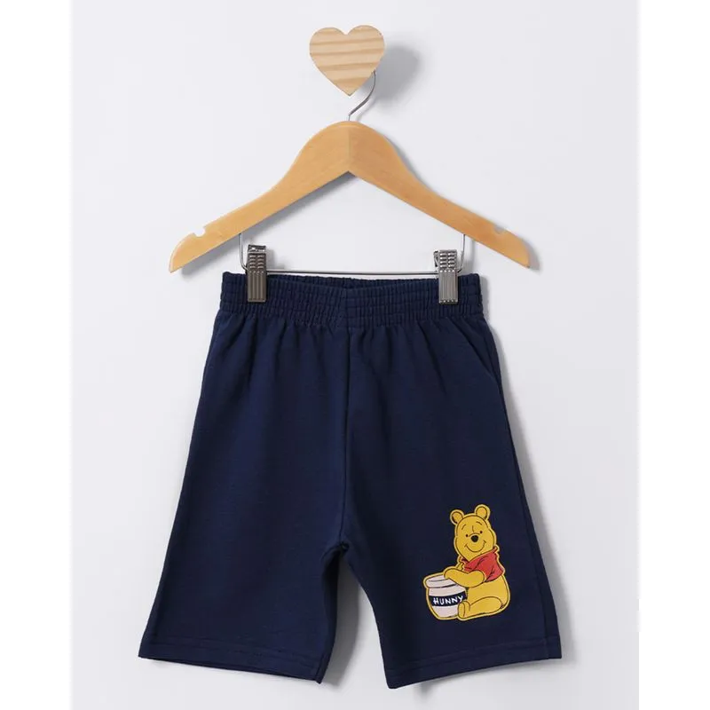 Bermuda Bebê Moletinho Disney Ursinho Pooh Marinho 2