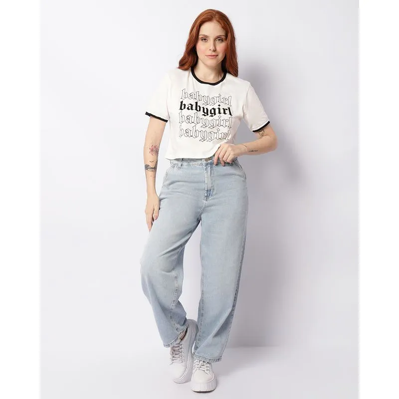 Calça Jeans Feminina Reta Com Bolsos Azul 38