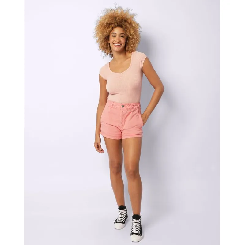 Short Sarja Feminino com Bolsos Rosa 36