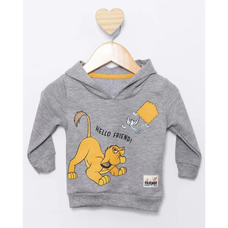 Blusão Moletom Bebê Disney Simba O Rei Leão Cinza M