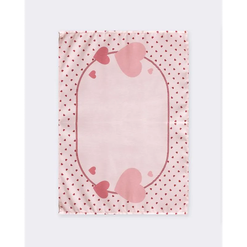 Lugar Americano 45cm x 31cm Estampa Coraçãozinho Rosa UN