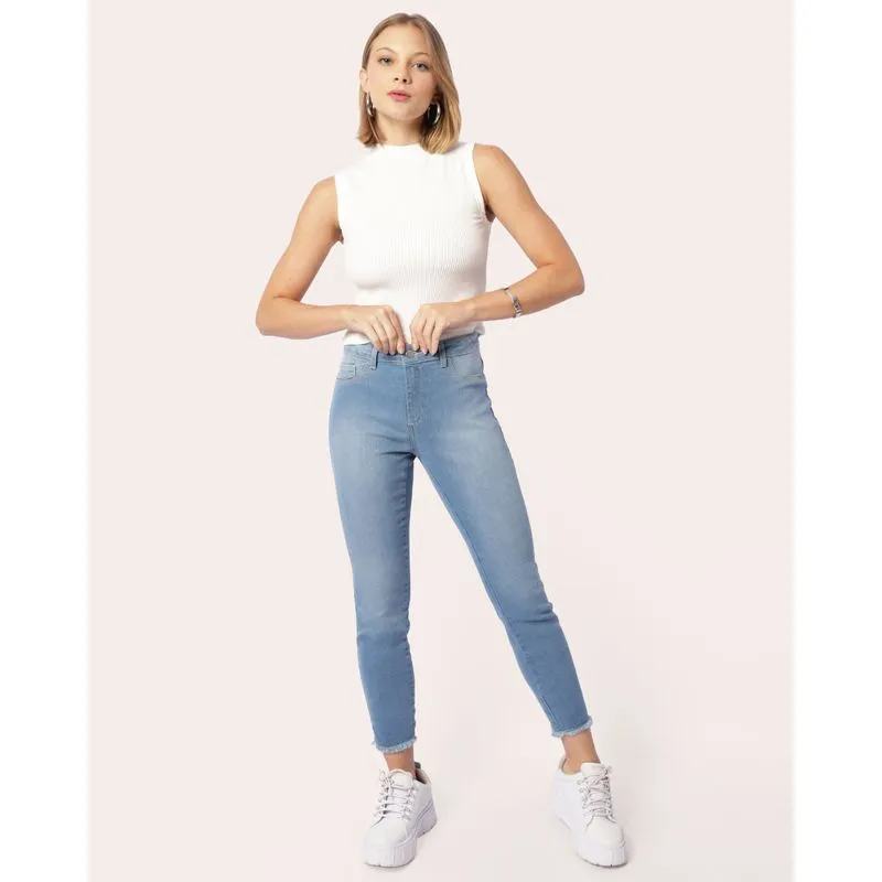 Calça Jeans Feminina Cigarrete Luv Azul Claro 42