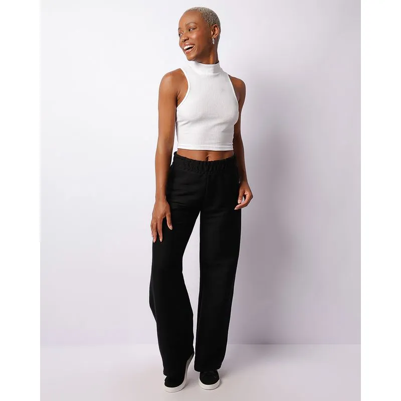 Calça Feminina Reta Texturizada Preta P