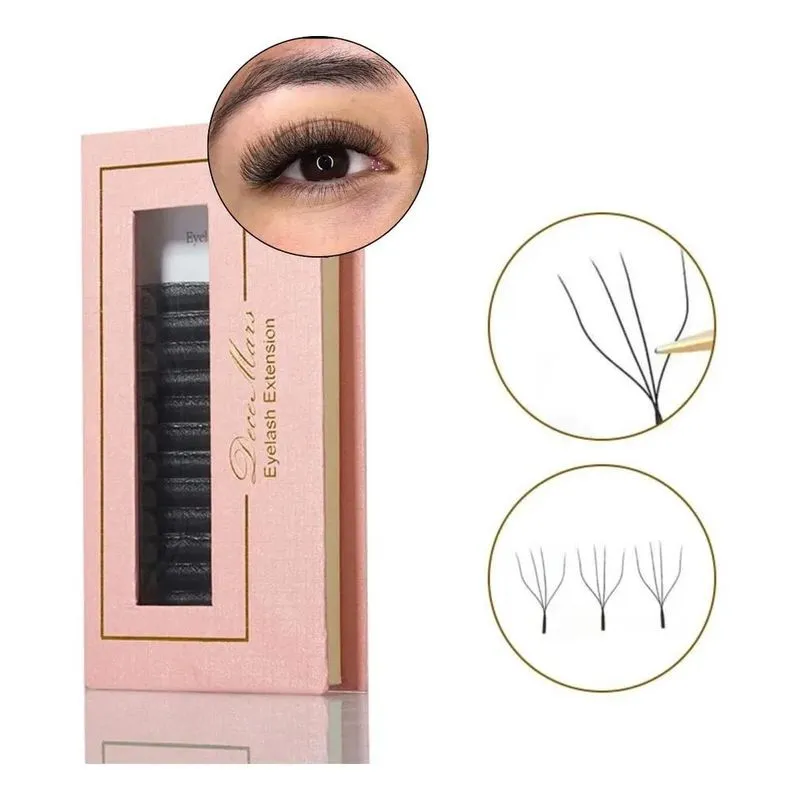 5x Cílios Fio W Decemars 4d Alongamento Cílio Volume Brasile