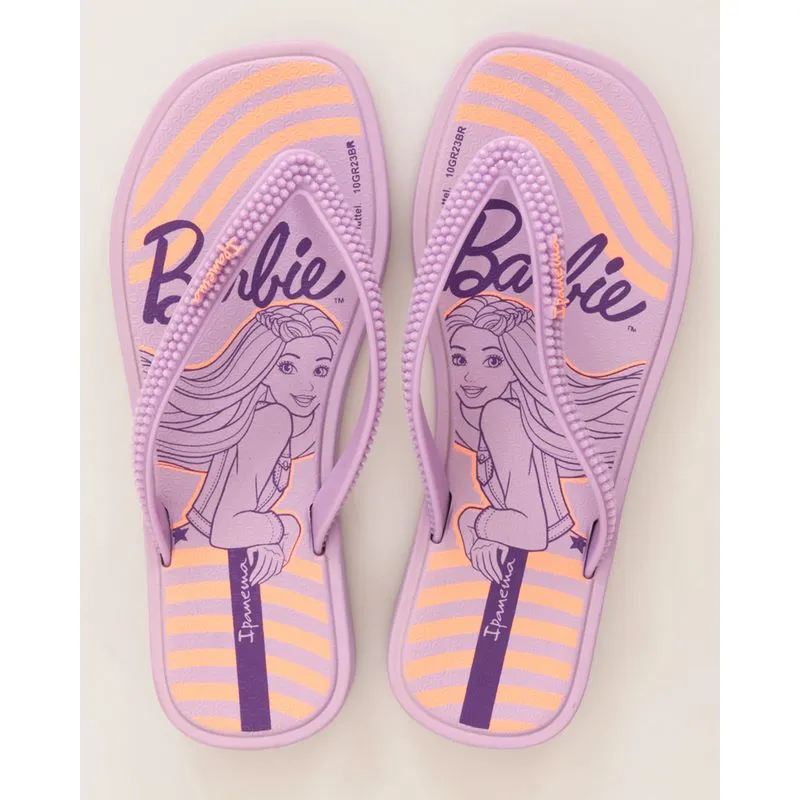 Chinelo Ipanema Infantil Estampa Barbie Lilás 27/28