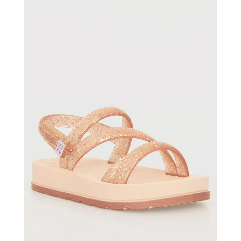 Sandália Infantil Zaxy Tiras Com Glitter Rosa 22