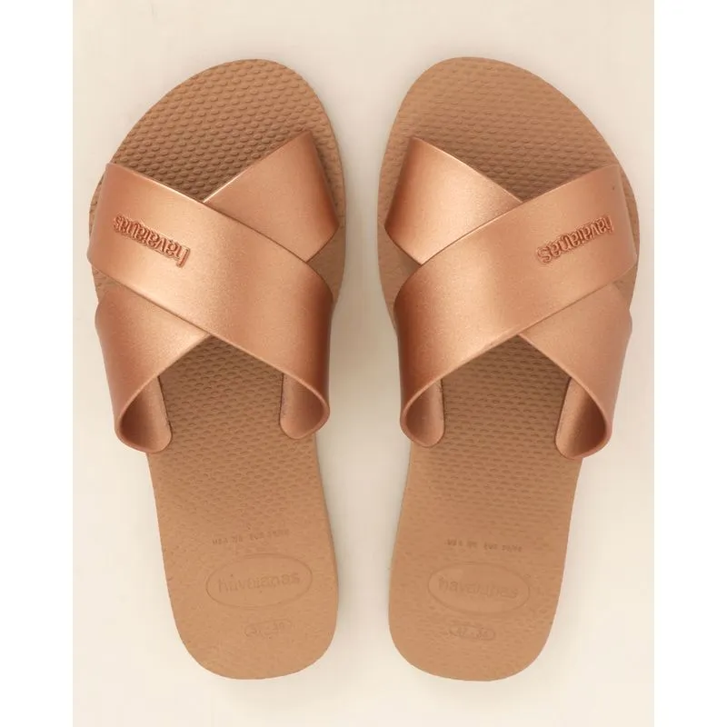 Sandália Rasteirinha Havaianas Feminina Aqua Bege 37/38