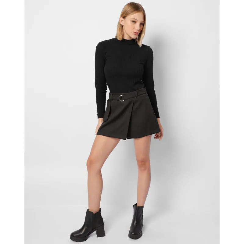 Short Saia Feminina Curto Com Cinto Preto M