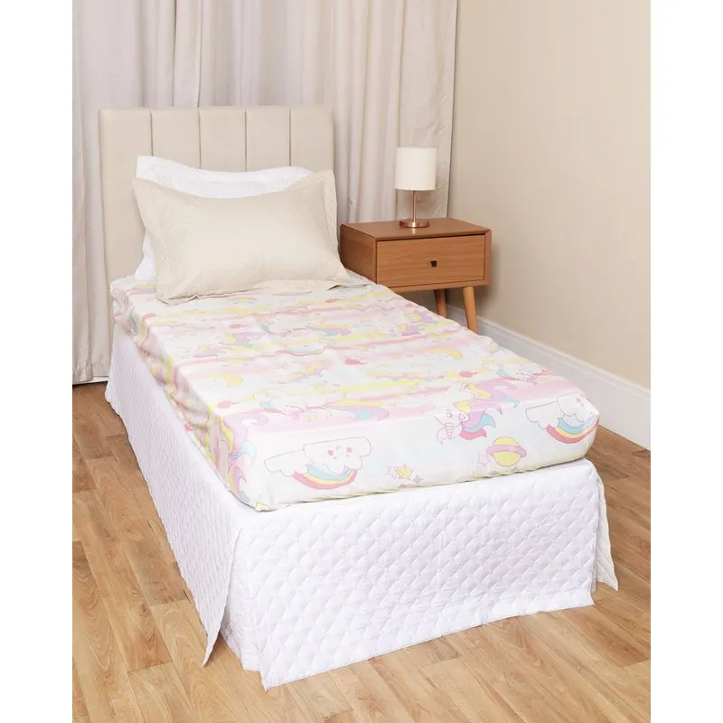 Lençol Avulso Infantil Arte E Cazza Com Elástico Estampa Unicórnio Rosa UN