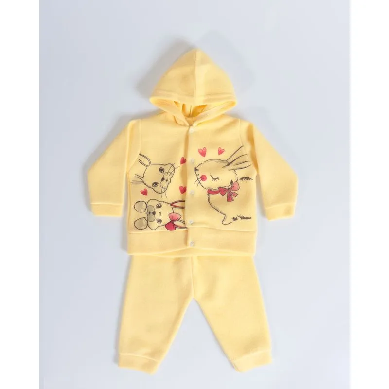 Conjunto Bebê de Soft Estampa Coelhos Amarelo Claro 51004494011P