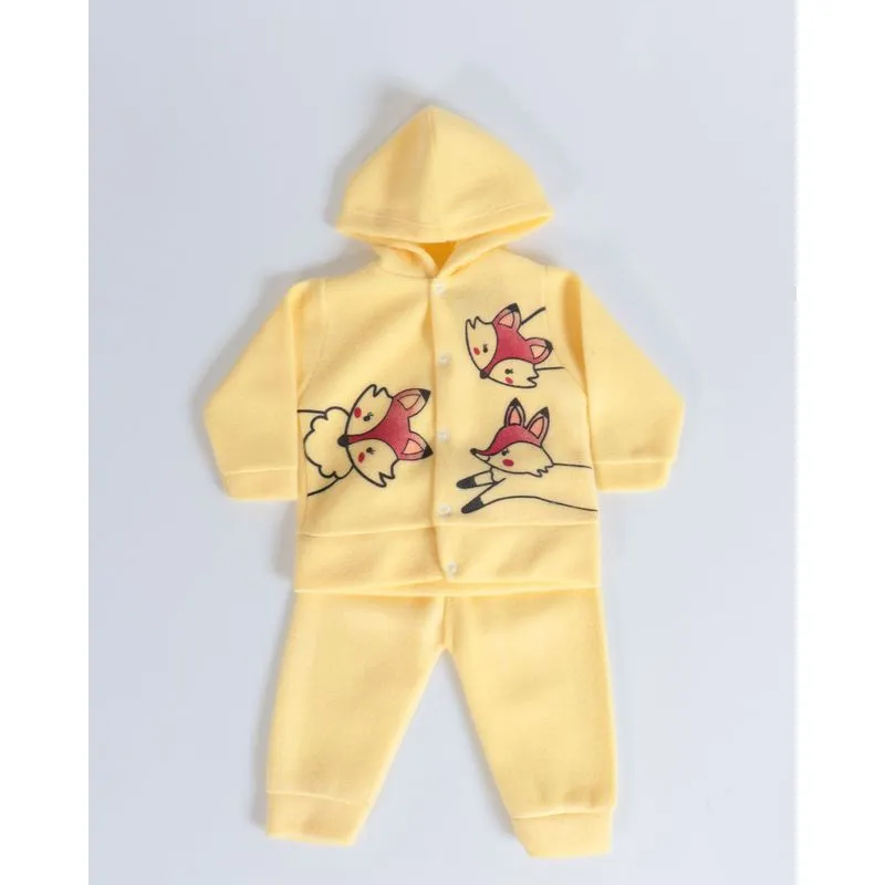 Conjunto Bebê de Soft Estampa Raposas Amarelo Escuro M