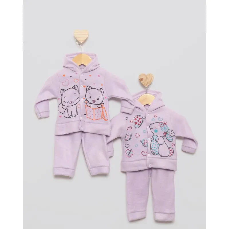 Conjunto Bebê Avulso Soft Longo Estampa Sortida Lilás M