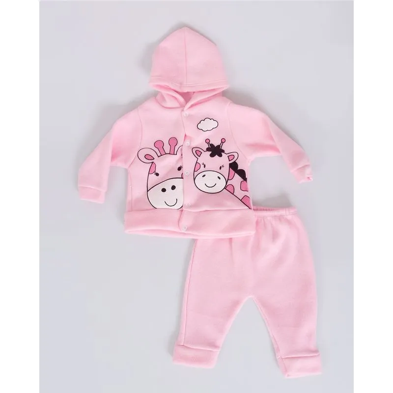 Conjunto Bebê Soft Estampa Girafa Rosa G