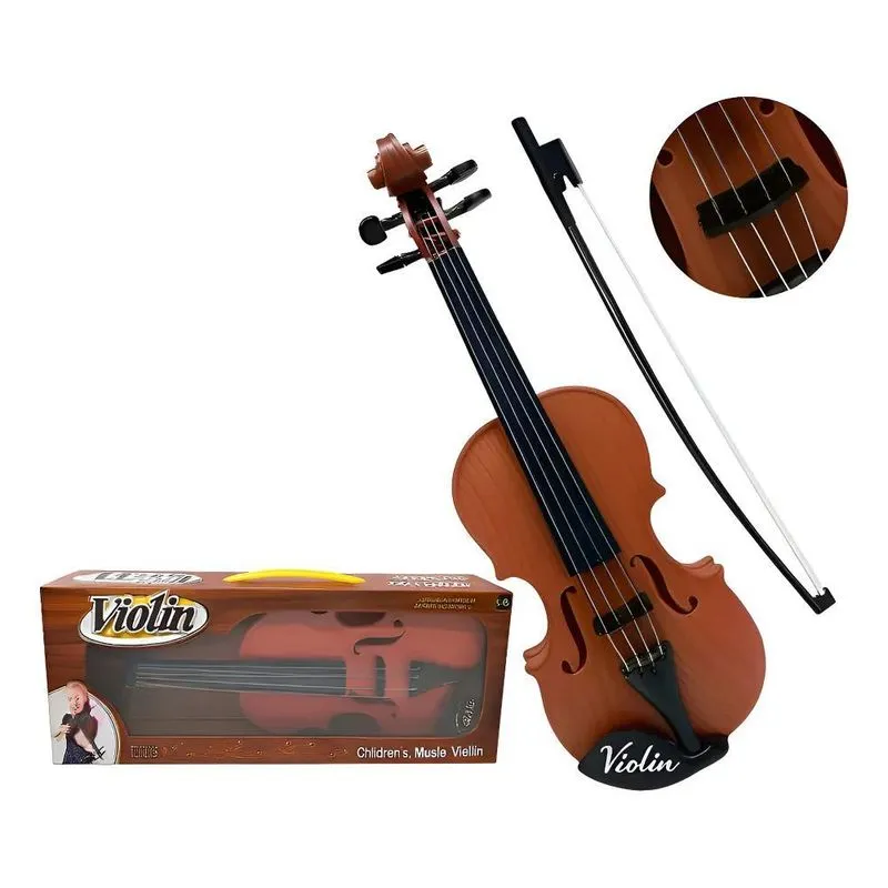 Violino De Plástico Infantil Com Arco Colors 42cm Presente M