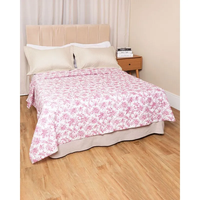Colcha Casal Matelassê Arte & Cazza Estampa Floral Lilás UN