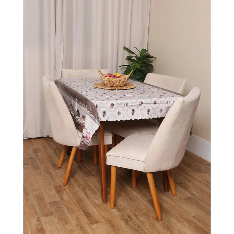 Toalha De Mesa Térmica 138cmx138cm Salehtex Estampa Doces Marrom UN