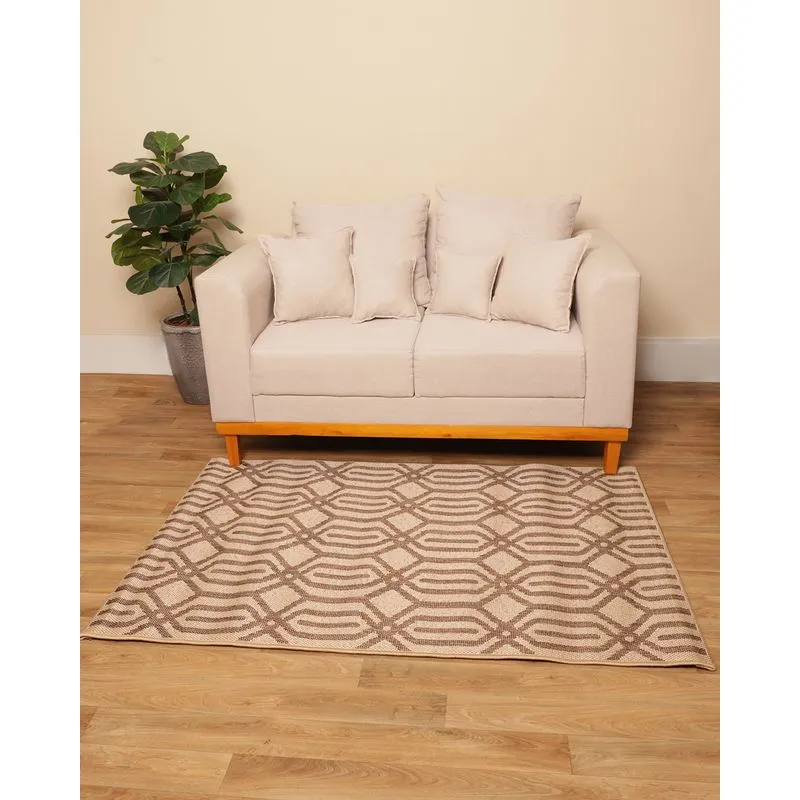 Tapete Eco Nature 100cm x 150cm Estampa Geométrica Bege UN