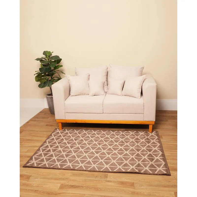 Tapete Eco Nature 100cm x 150cm Estampa Geométrica Marrom UN