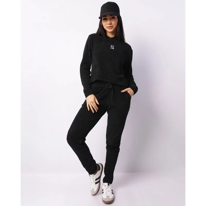 Calça Feminina Jogger Cotelê Cordão Preta G