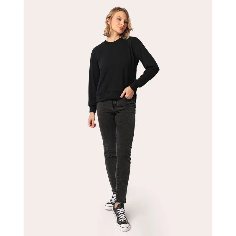 Calça Jeans Feminina Skinny Com Brilhos Preta 36
