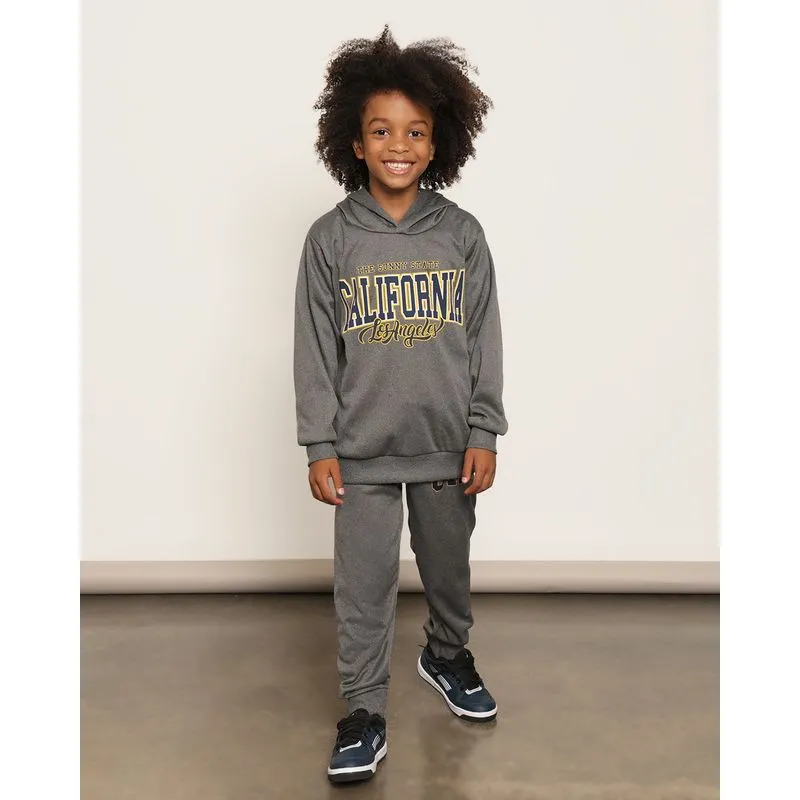 Calça Infantil Helanca Jogger Peluciada Cinza 8