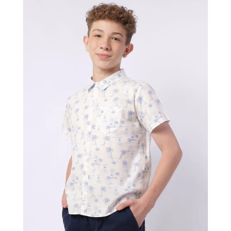 Camisa Juvenil Algodão com Bolso Estampada Off White 16