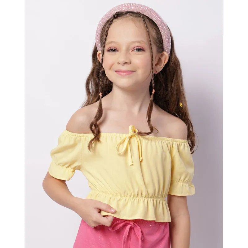 Blusa Infantil Ciganinha Viscose Babados Amarela 8