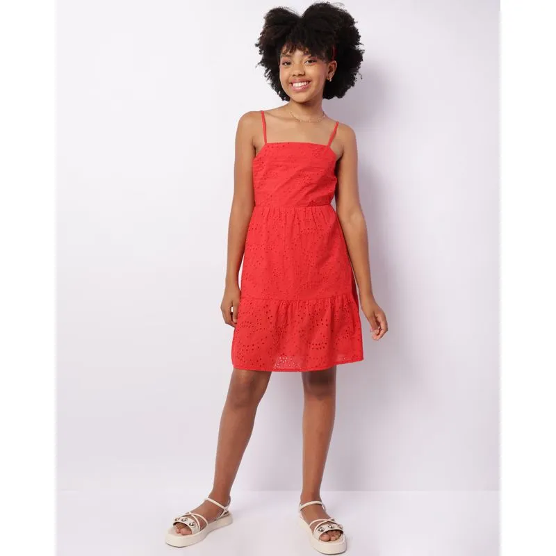 Vestido Juvenil Curto Alcinha Laise Vermelho 14