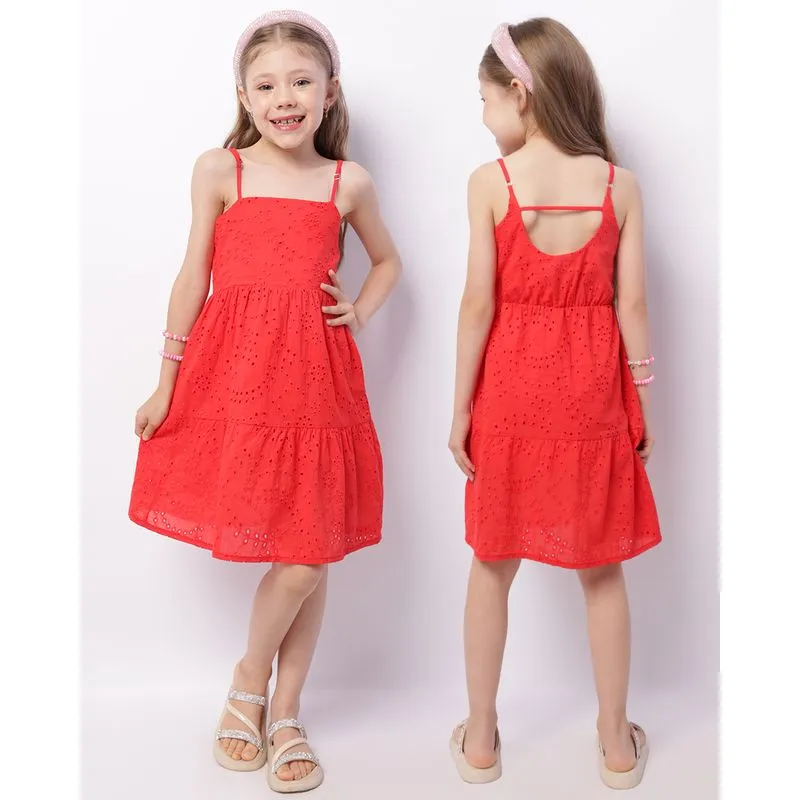 Vestido Infantil Curto Alcinha Laise Vermelho 6