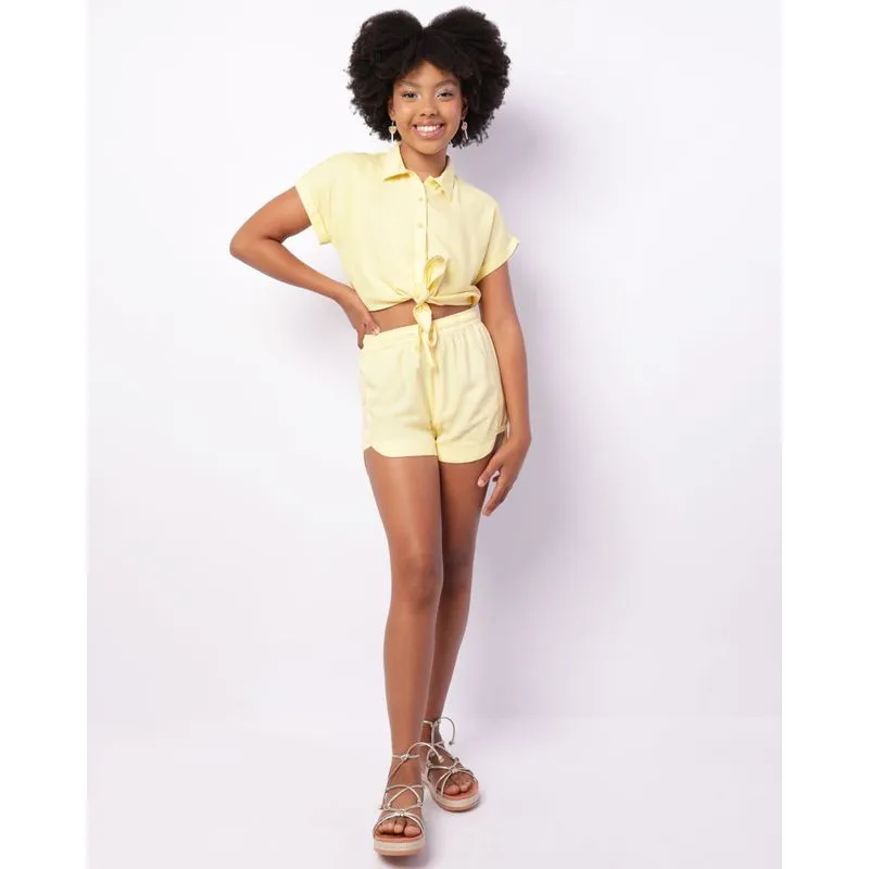 Short Juvenil Boxer Viscose Amarelo 14