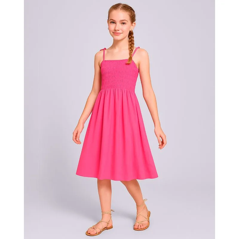 Vestido Juvenil Curto Berry & Co.Viscose Alcinha Lastex Rosa 12