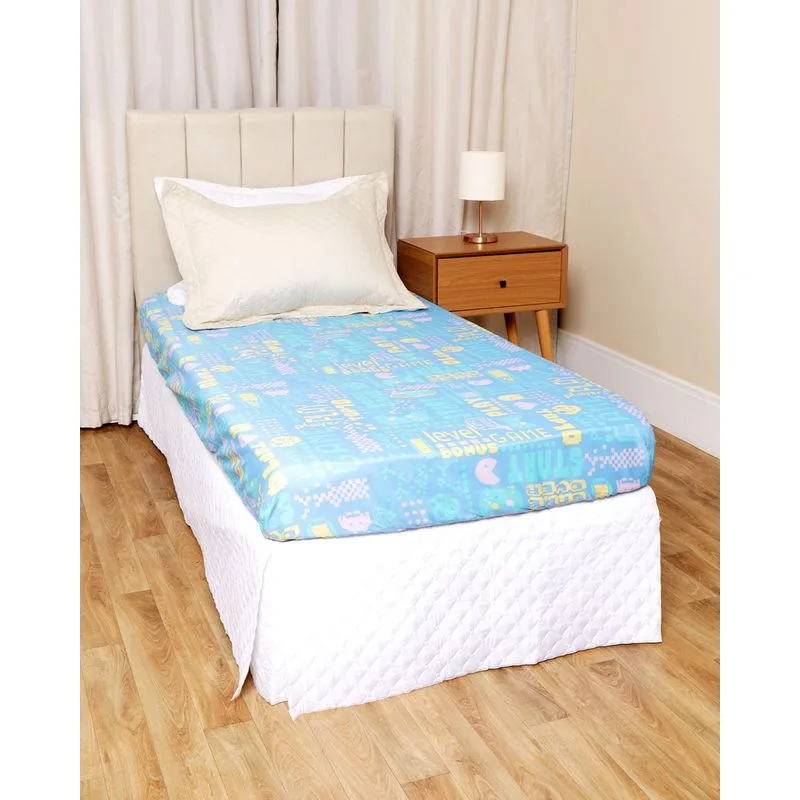 Lençol Avulso Infantil Arte&Cazza Estampa Game Azul UN