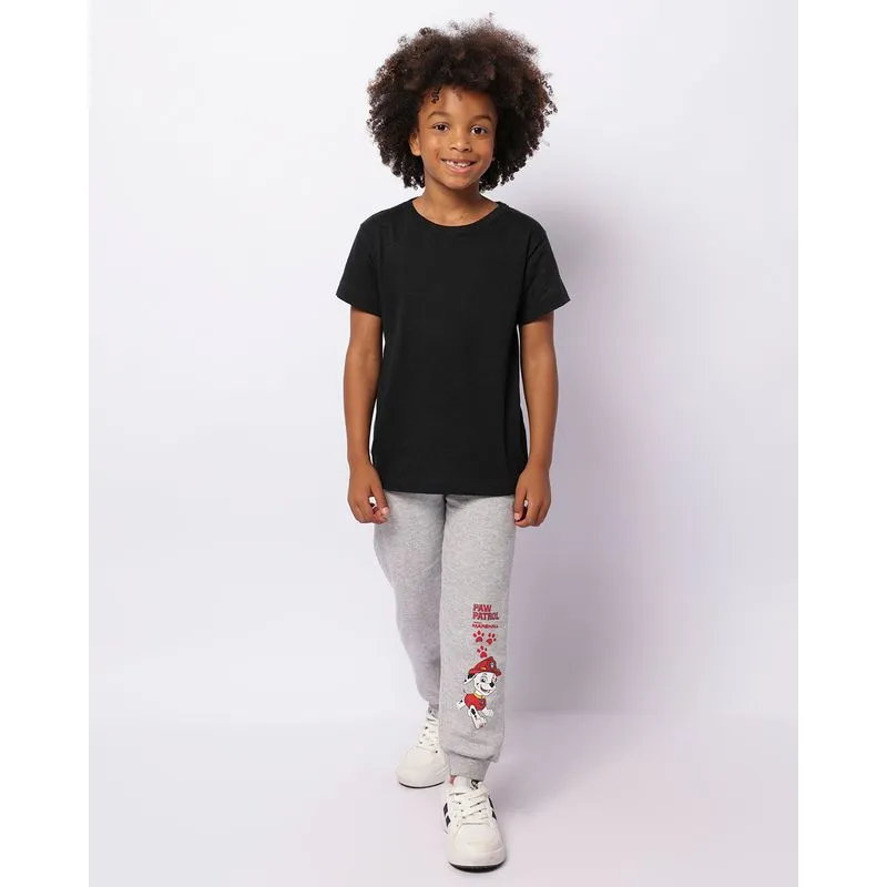 Calça Moletom Infantil Peluciada Jogger Estampa Chase Patrulha Canina Cinza 10