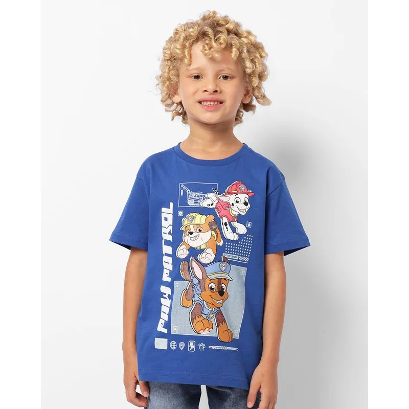 Camiseta Infantil Patrulha Canina Manga Curta Azul 8