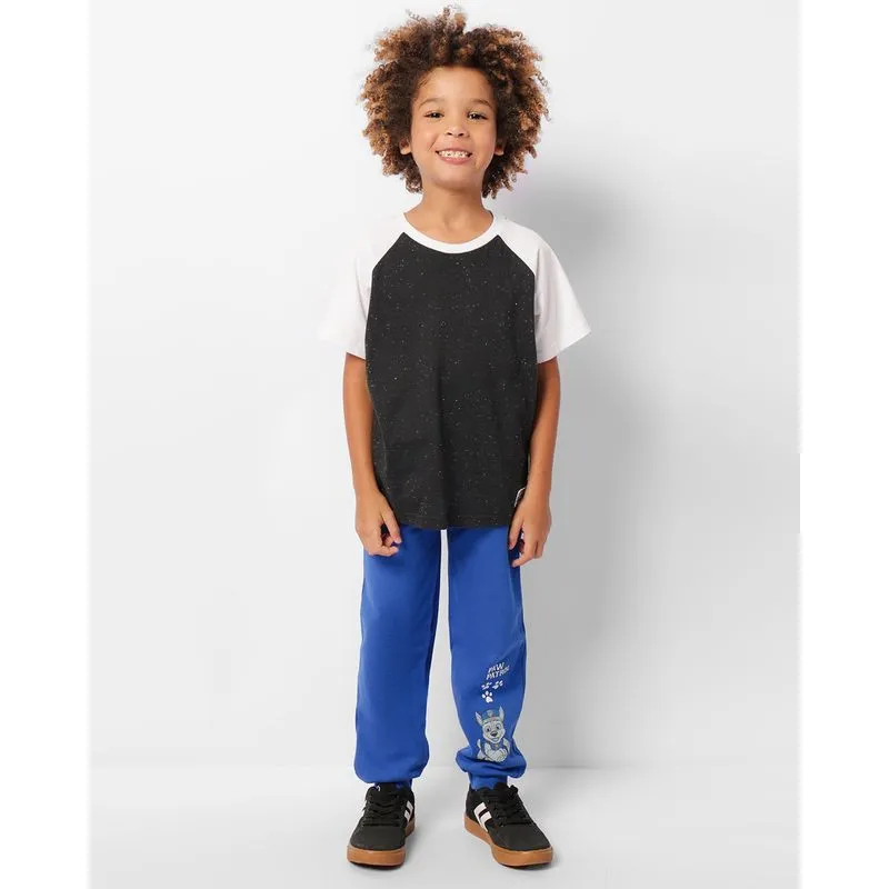 Calça Moletom Infantil Peluciada Jogger Patrulha Canina Estampa Chase Azul 12