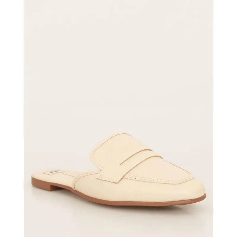 Mule Feminino Loafer Moleca Bege 34